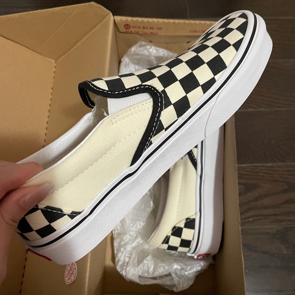 Slip on checkered vans